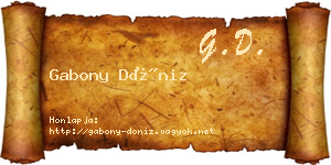 Gabony Döniz névjegykártya